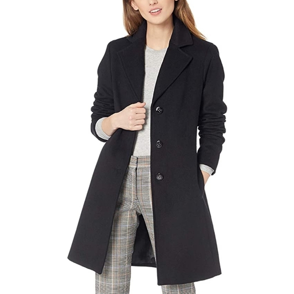 Calvin Klein Jackets & Blazers - Calvin klein/Cashmere Wool Blend Black Coat/Size 4